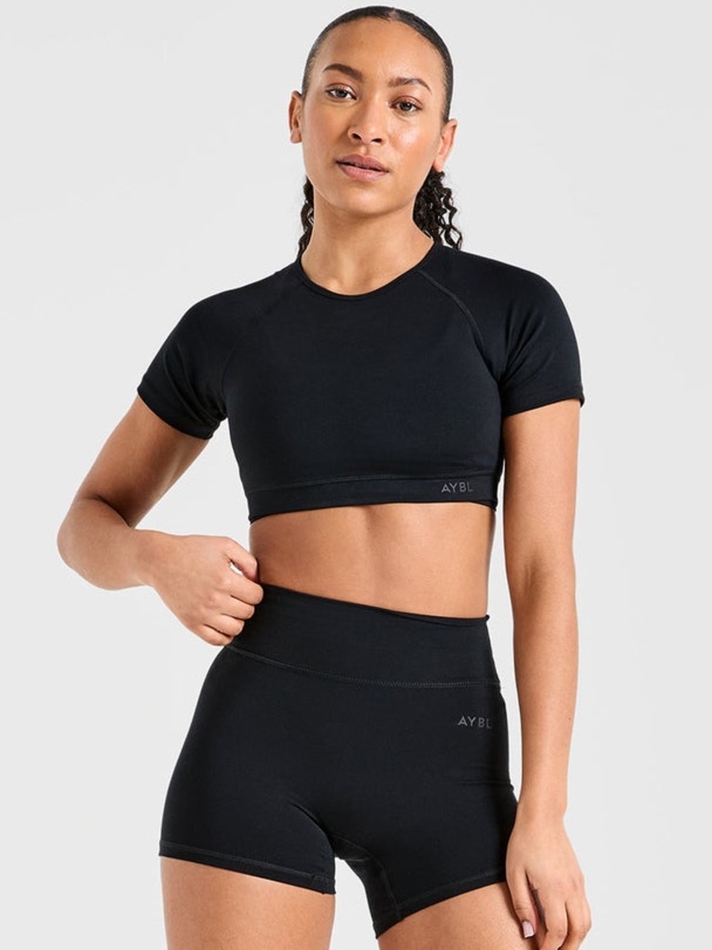 AYBL Black Staple Crop Top | Workout Top